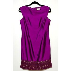 Vintage Ice Old Money‎ Glam Cocktail 100% Silk Dress Womens 4P Indie Eveningwear